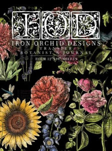 Iron Orchid Designs IOD Botanist's Journal Transfer 12x16 pad | diy home decor and art | Shop Hooked by Debbie online or in store at Corner Cartel | Boerne, San Antonio, Texas Hill Country