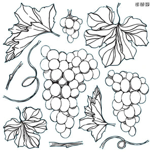 Iron Orchid Designs IOD Decor Stamp Grapes 12x12 | for crafting home decor DIY | Hooked by Debbie | Corner Cartel | Boerne, Texas shops and boutiques