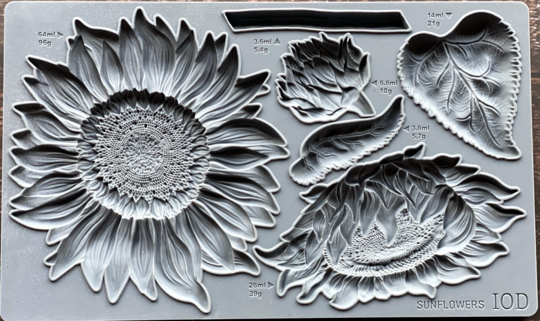 Iron Orchid Designs Sunflowers 6x10 mould | IOD | diy art and home decor | Available at Hooked by Debbie online or in store at the Corner Cartel in Boerne.